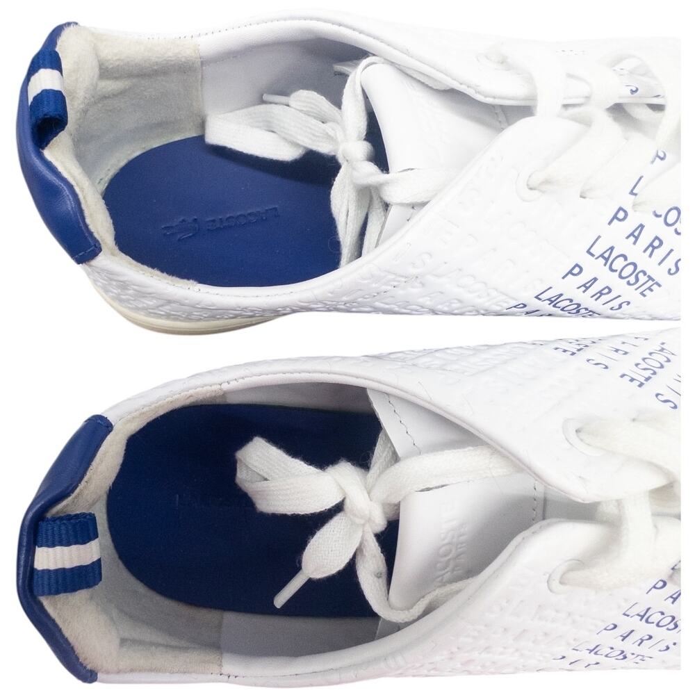 Lacoste Men's Carnaby EVO 119 2 U Sneaker Size 12 White Navy Leather Tennis - Picture 8 of 11